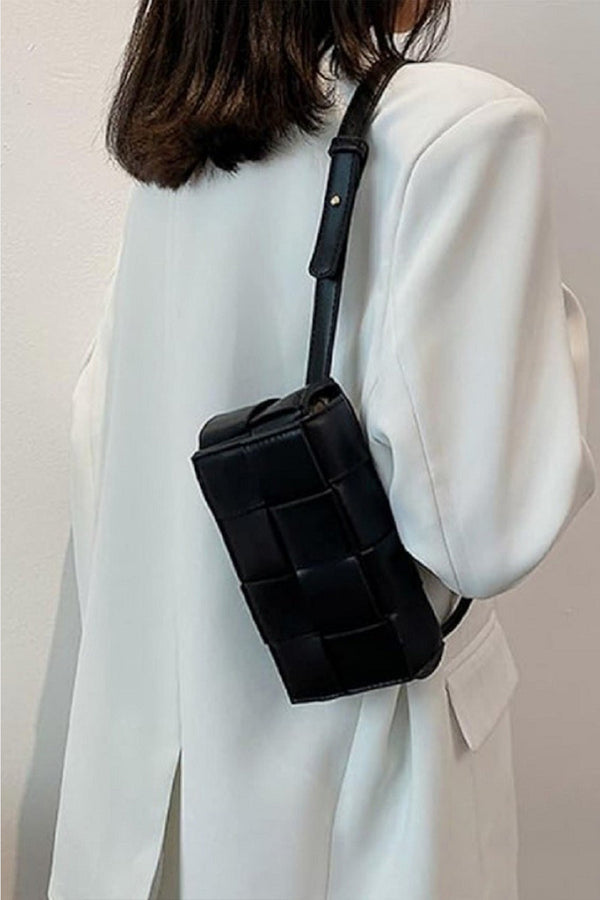 Vida Vegan Leather Woven Crossbody Bag