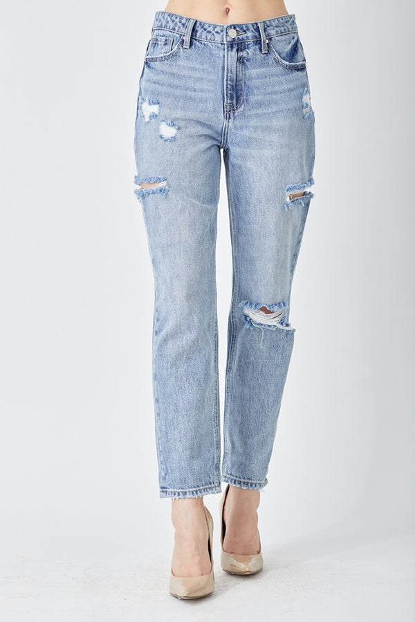 Denver Distressed Slim Cropped Jeans