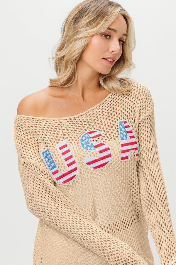 Rori USA Embroidered Knit Cover Up