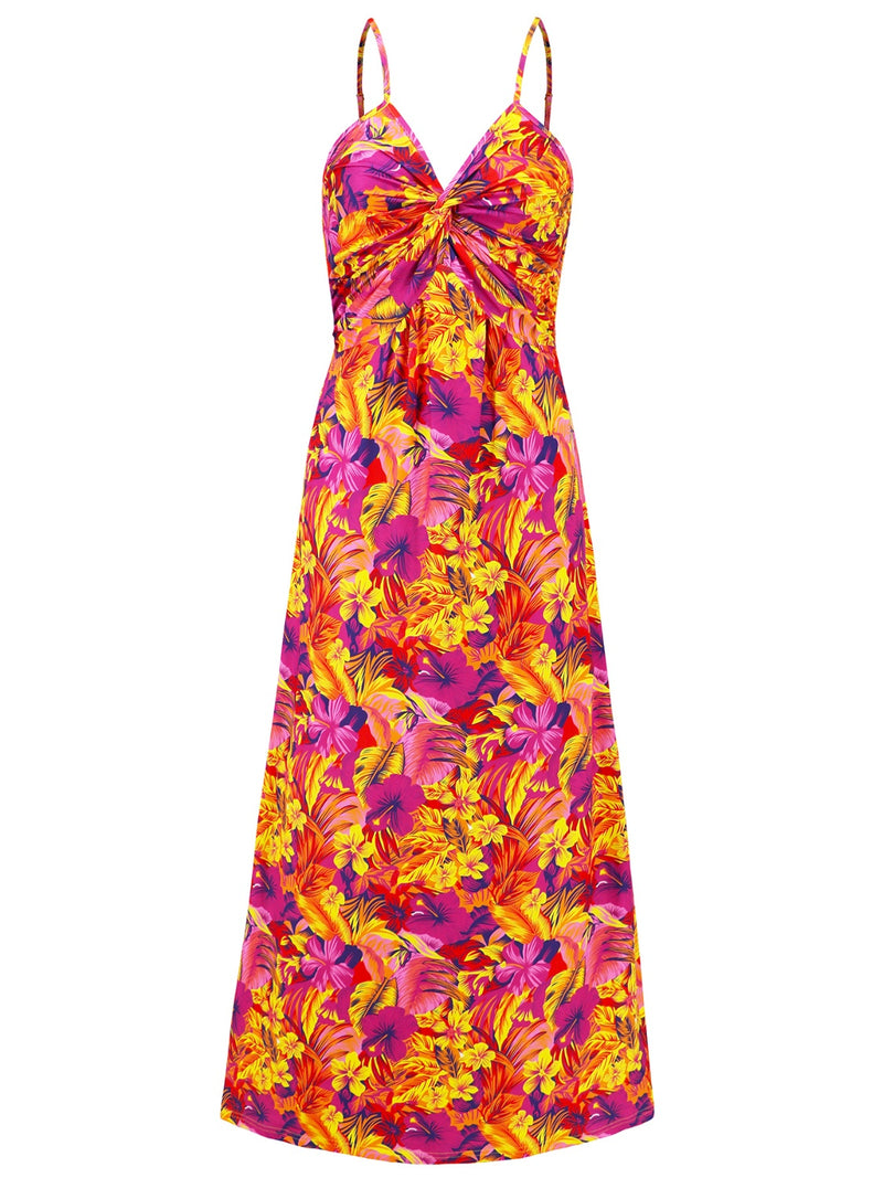 Siena Twisted Printed V-Neck Cami Dress