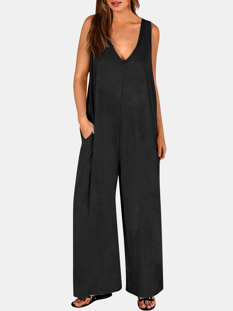 Noah Full Size V-Neck Wide Strap Jumpsuit - Deal of the Day!
