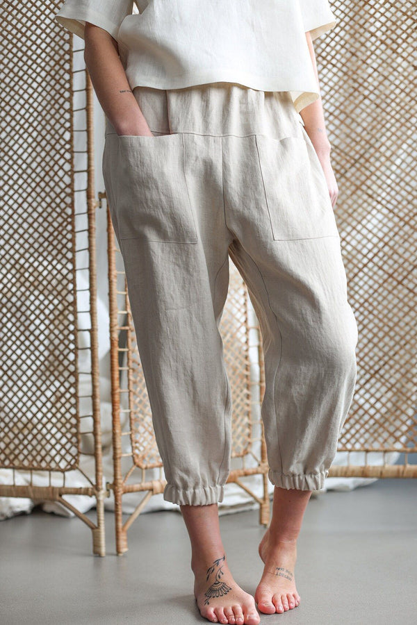 Theo Mid-Rise Waist Pants with Pockets