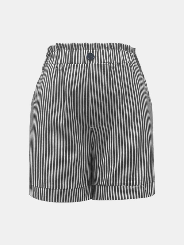 Corey Full Size Striped Shorts with Pockets