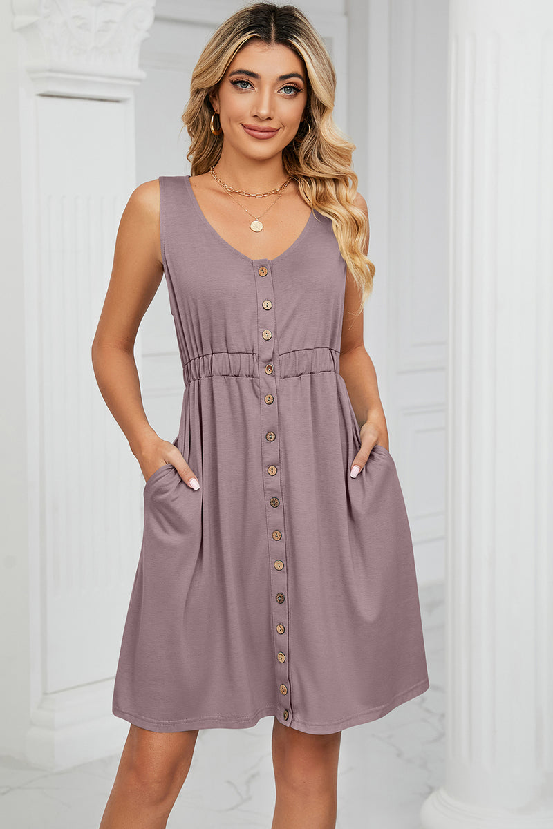 Rosie Buttoned Wide Strap Mini Dress - Deal of the Day!