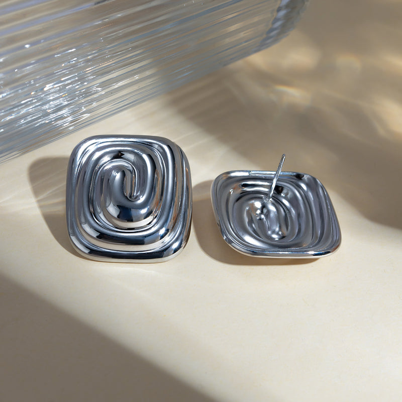 Rhea Stainless Steel Stud Earrings