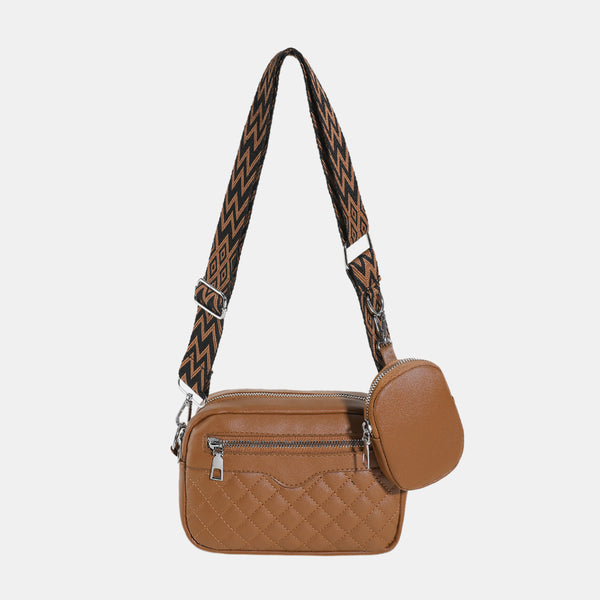 Hayes Stitching Faux Leather Shoulder Bag