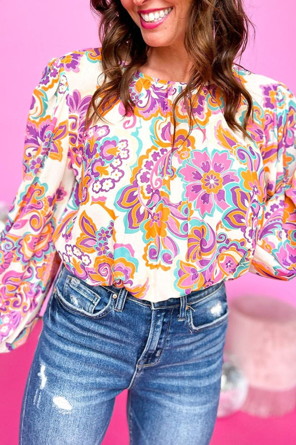 Sia Floral Round Neck Blouse