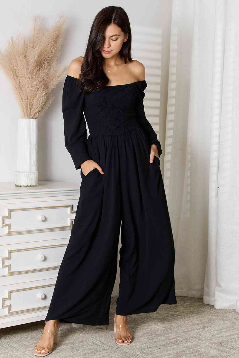 Tahlia Double Take Square Neck Jumpsuit with Pockets