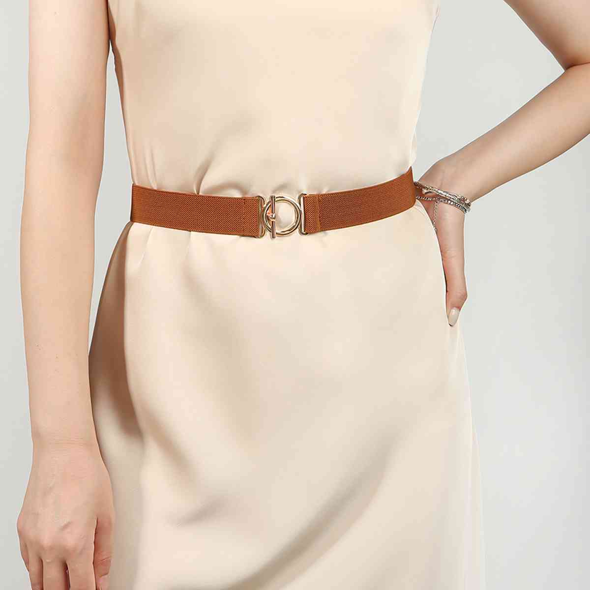 One Size Womens Reversible Statement Belt Stretch Elastic Toggle Clasp Toggle Clasp Elastic Belt – Royal + Reese main image 2