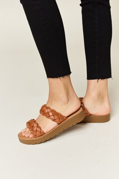 Hallie Woven Dual Band Platform Sandals