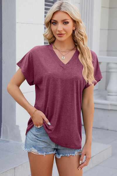 Eva V-Neck Short Sleeve T-Shirt