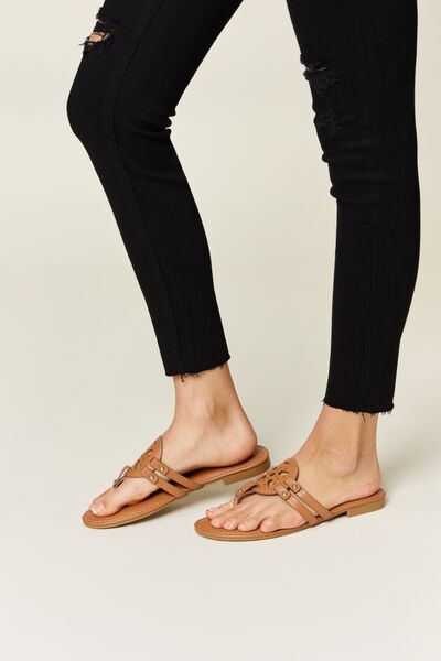 Penelope Cutout PU Leather Open Toe Sandals