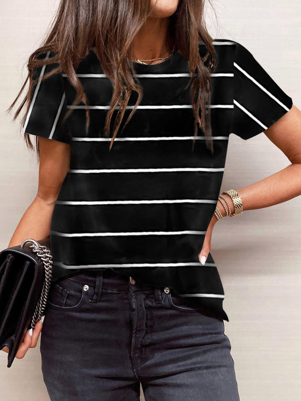 Tami Striped Round Neck Short Sleeve T-Shirt