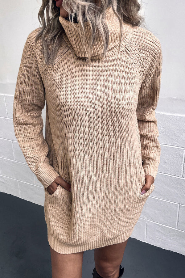 Lisa Turtleneck Sweater Dress with Pockets