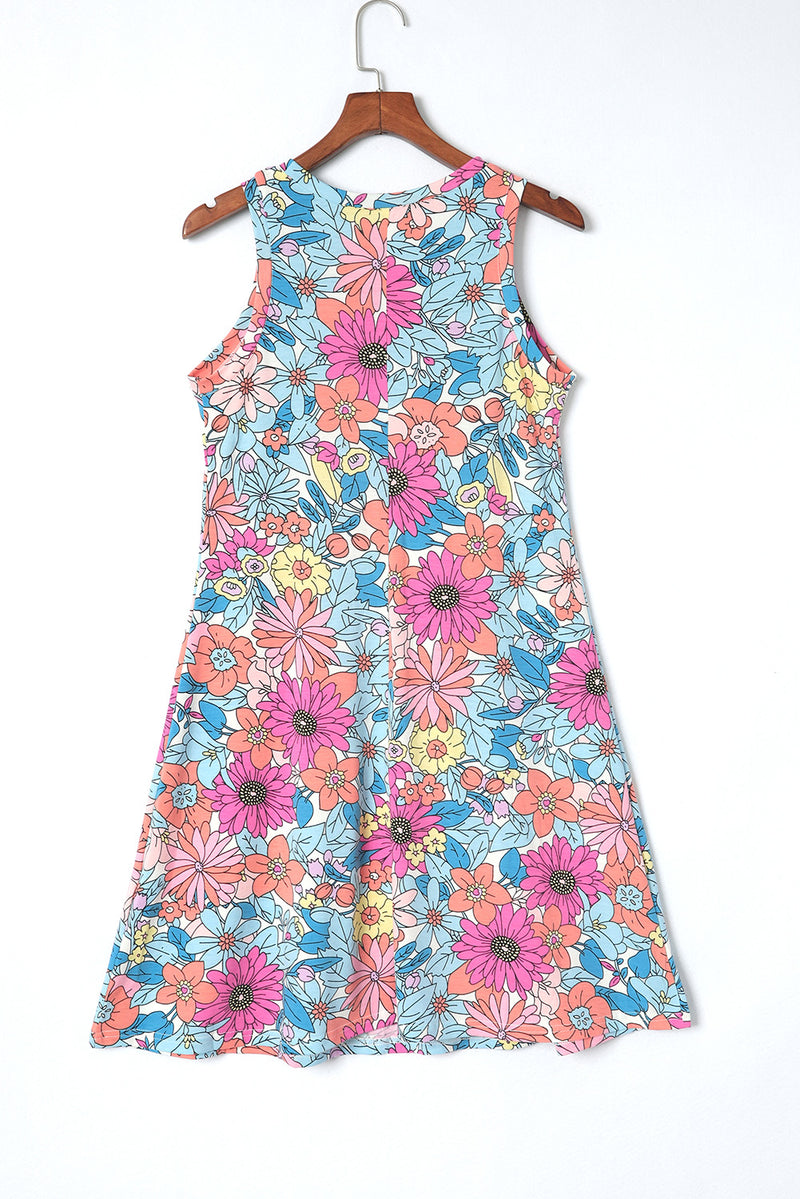 Lana Floral Round Neck Sleeveless Dress