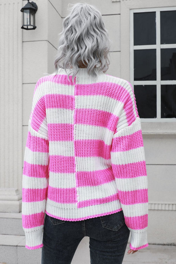 Shannon Color Block Dropped Shoulder Sweater