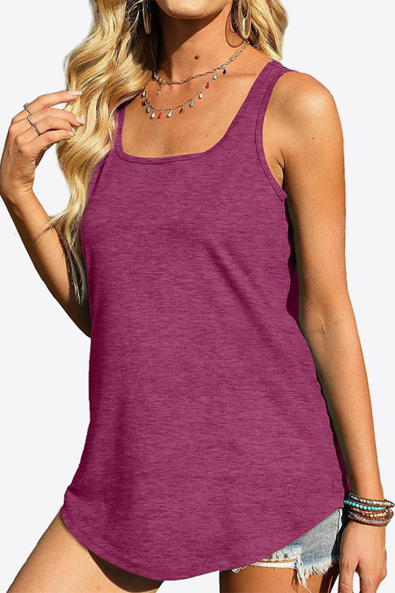 Deal of the Day Mason Curved Hem Square Neck Tank
