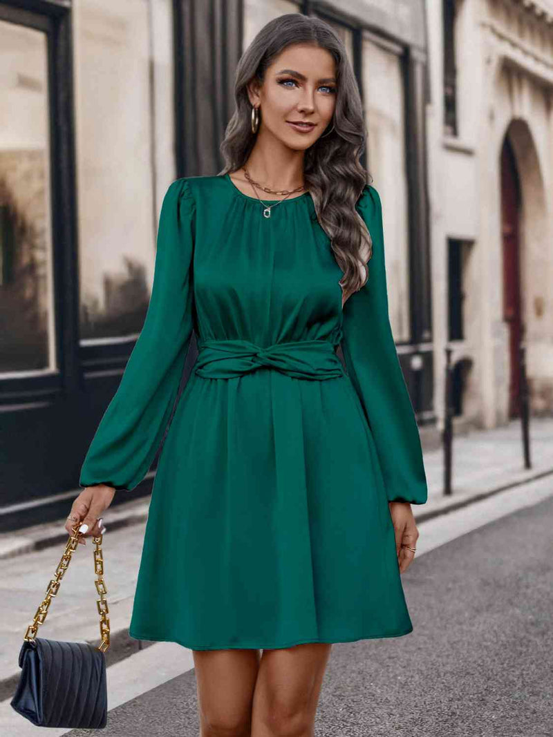 Presley Twisted Round Neck Long Sleeve Dress -- Deal of the day!