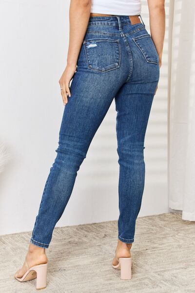 Kelsey Full Size High Waist Distressed Slim Jeans