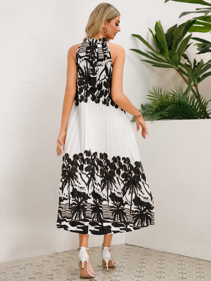 Laylah Tied Printed Sleeveless Midi Dress