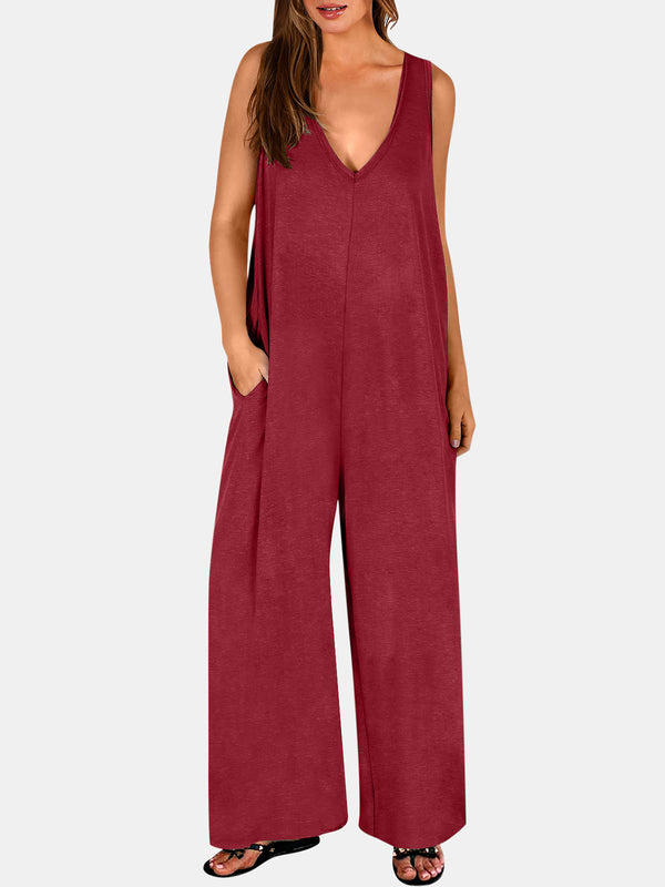 Noah Full Size V-Neck Wide Strap Jumpsuit - Deal of the Day!