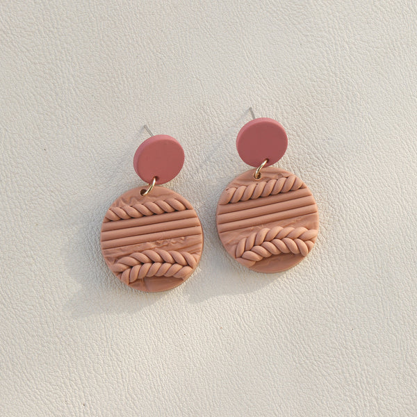 Soft Pottery Round Earrings