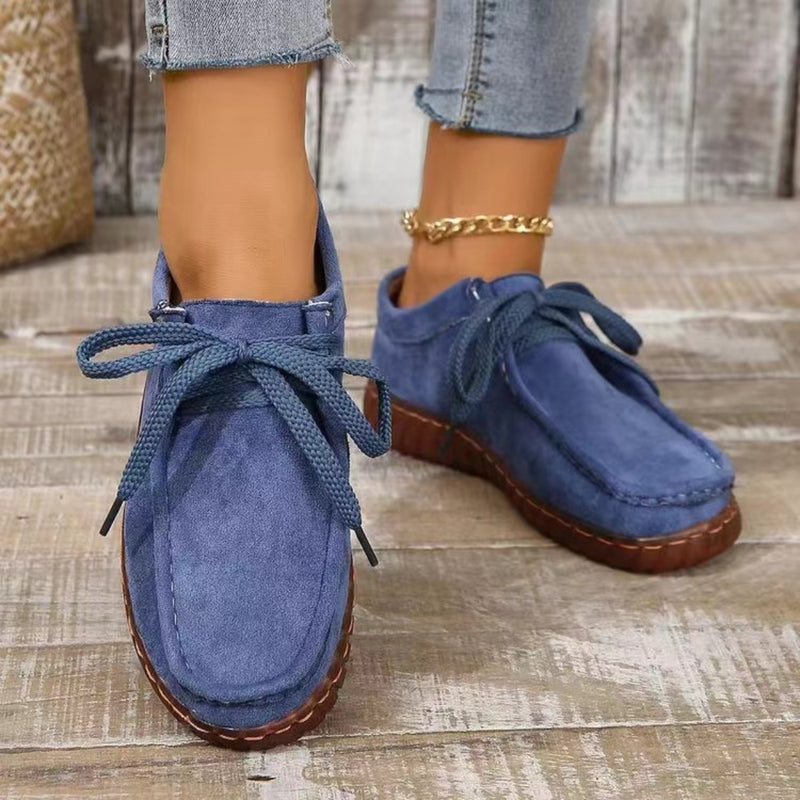 Malayah Tied Suede Round Toe Sneakers