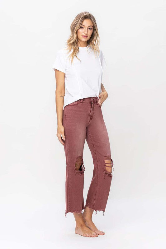 Chassidy 90's Vintage High Rise Crop Flare Jeans