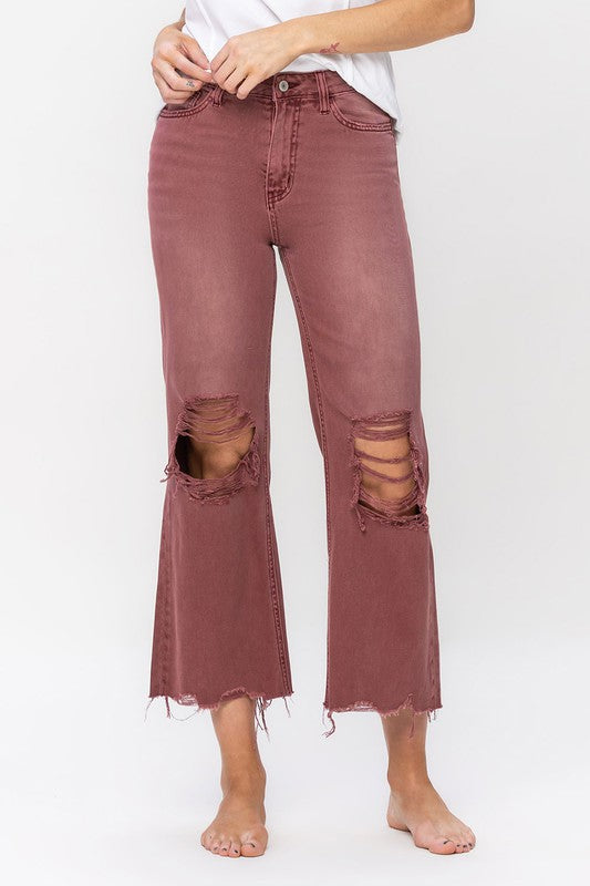 Chassidy 90's Vintage High Rise Crop Flare Jeans