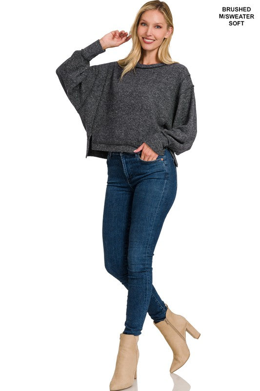 Quinn Brushed Melange Hacci Oversized Sweater