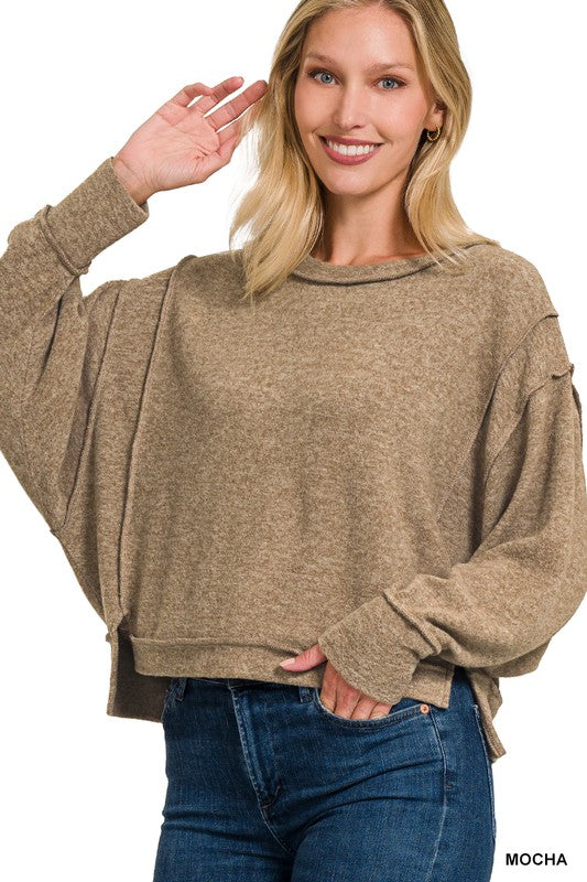 Quinn Brushed Melange Hacci Oversized Sweater