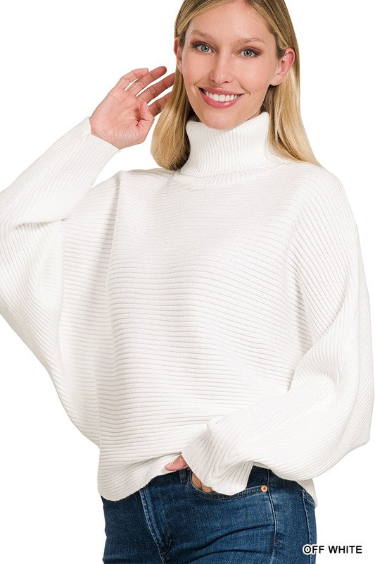 Naomi Viscose Dolman Sleeve Turtleneck Sweater
