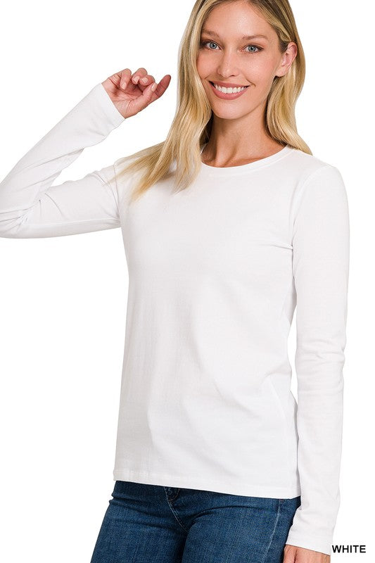 Willa Cotton Crew Neck Long Sleeve T-Shirt