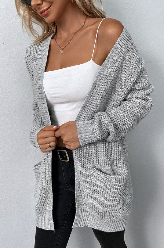 Bonnie Open front waffle sweater cardigan