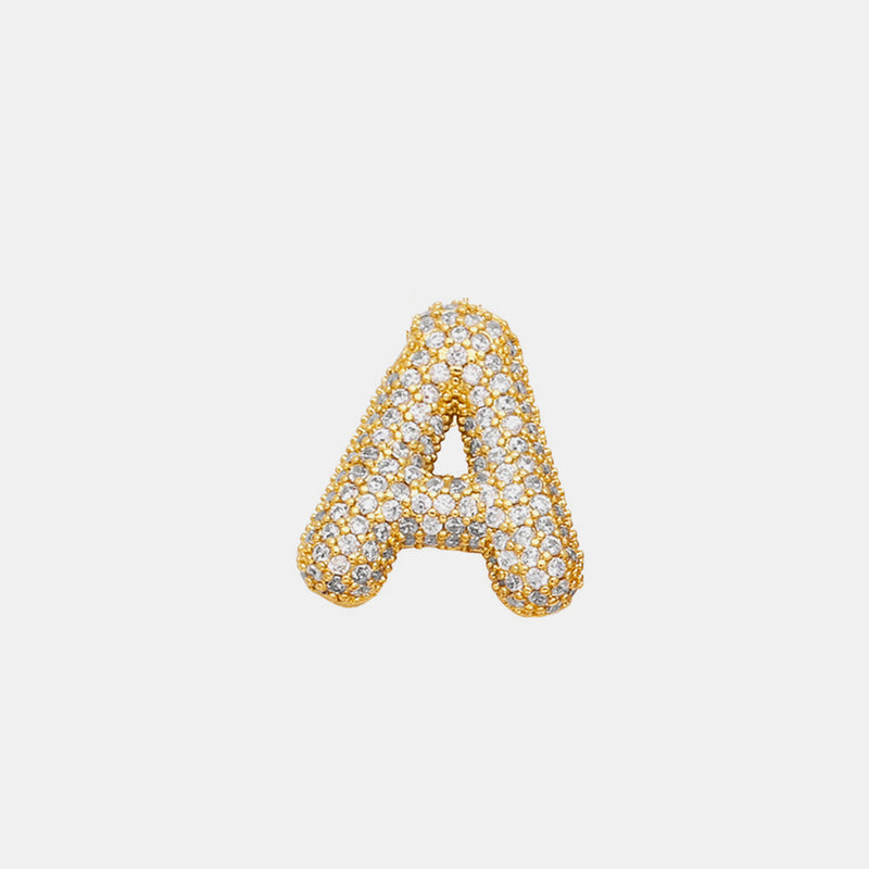 Gold-Plated Inlaid Zircon Letter Necklace -- A-K