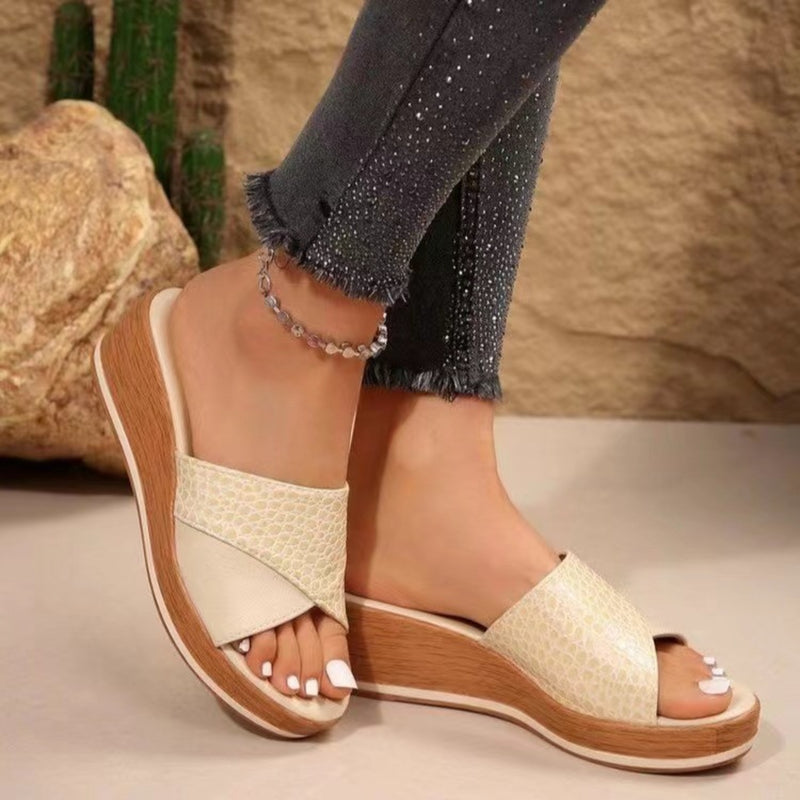 Selene Faux Leather Open Toe Sandals