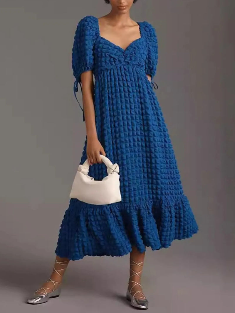sweetheart neckline short sleeve dress Linen Sweetheart Neckline Dress, Vintage Inspired Short Sleeve