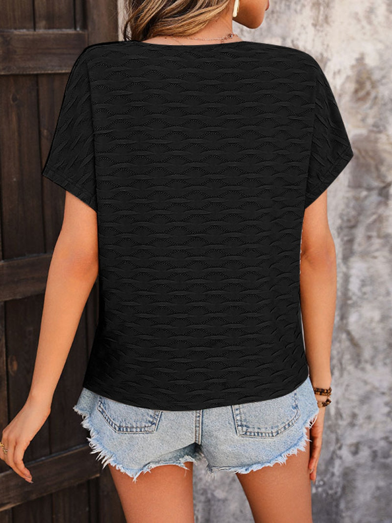 Bellamy Round Neck Short Sleeve Blouse -- Deal of the day!