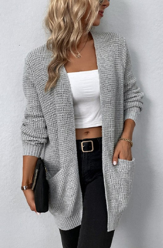 Bonnie Open front waffle sweater cardigan