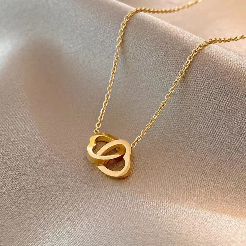 Alloy Double Heart Necklace