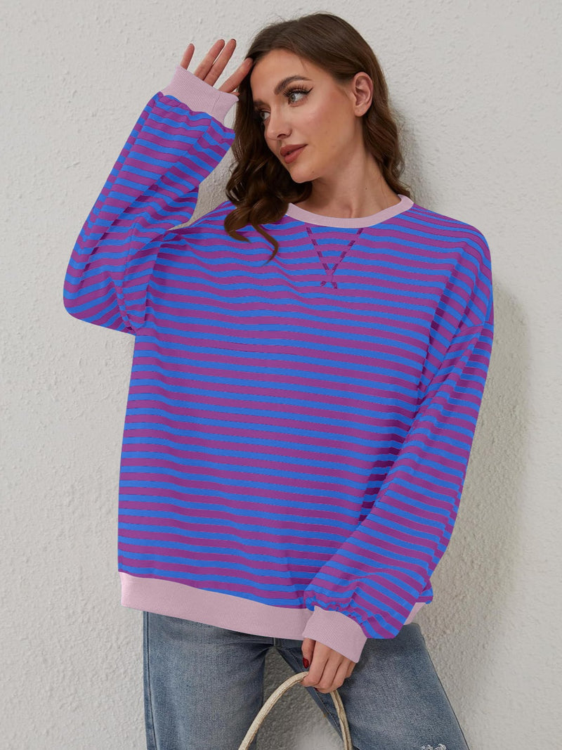 Finn Contrast Striped Long Sleeve Sweatshirt