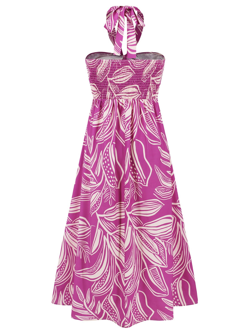 Bexley Printed Halter Neck Midi Cami Dress