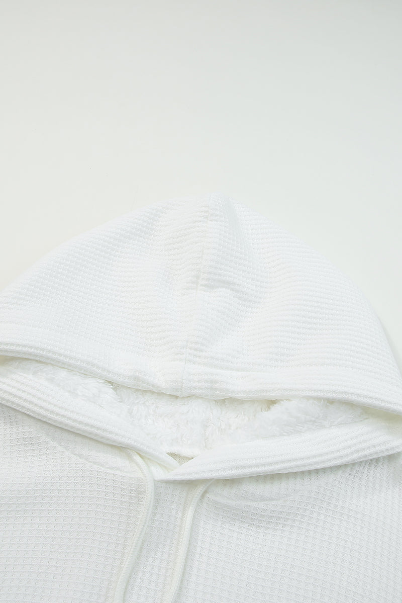 Gavin Waffle Knit Plaid Long Sleeve Kangaroo Pocket Hoodie