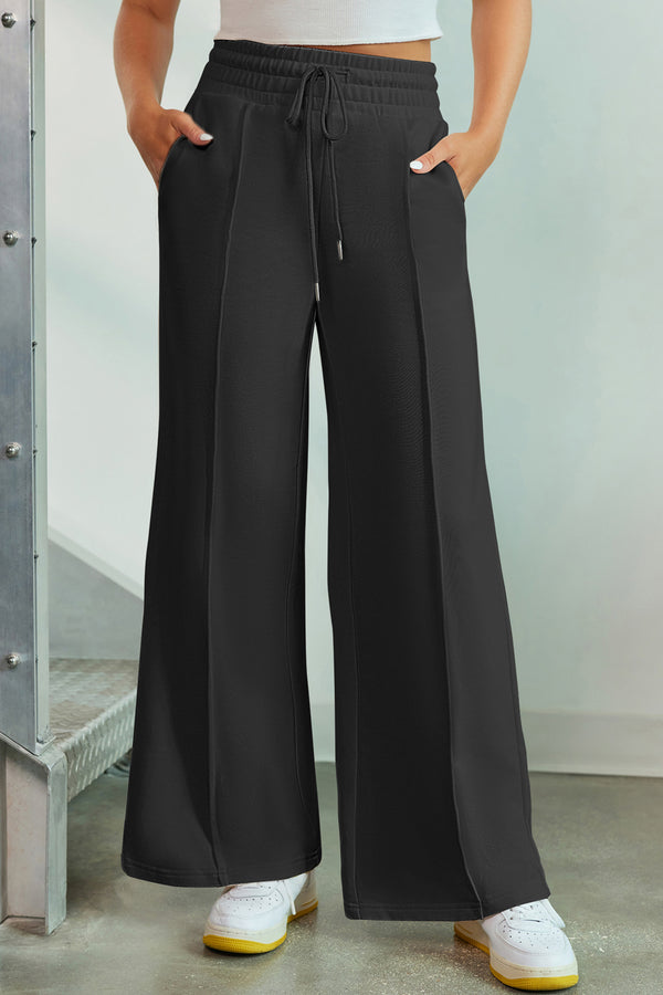 Gage Drawstring Wide Leg Pants with Pockets