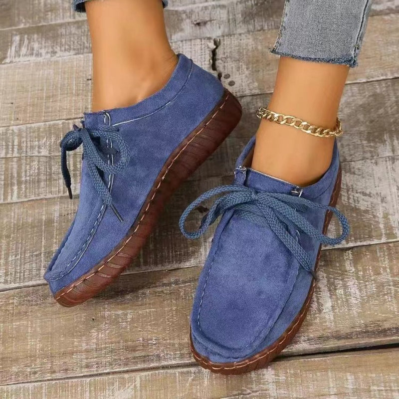 Malayah Tied Suede Round Toe Sneakers