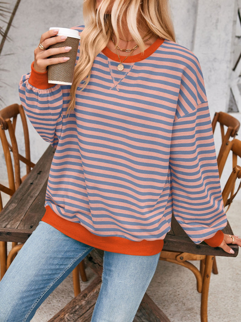 Finn Contrast Striped Long Sleeve Sweatshirt