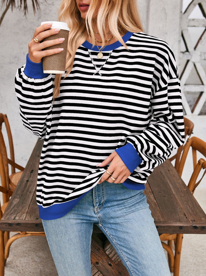 Finn Contrast Striped Long Sleeve Sweatshirt