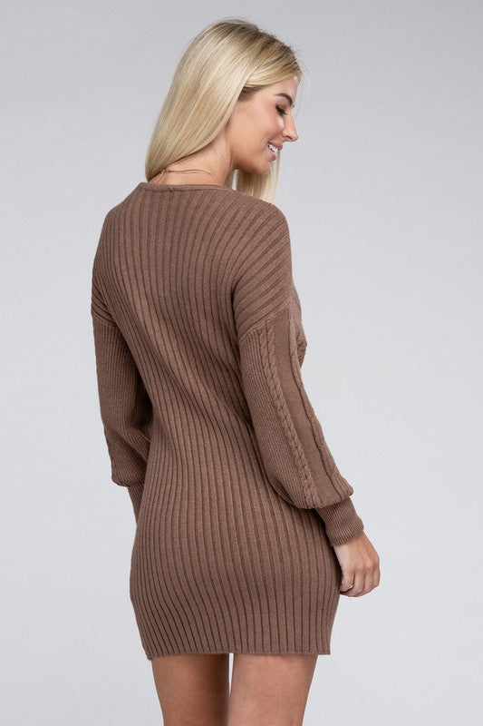 Adelyne Cable Knit Sweater Dress