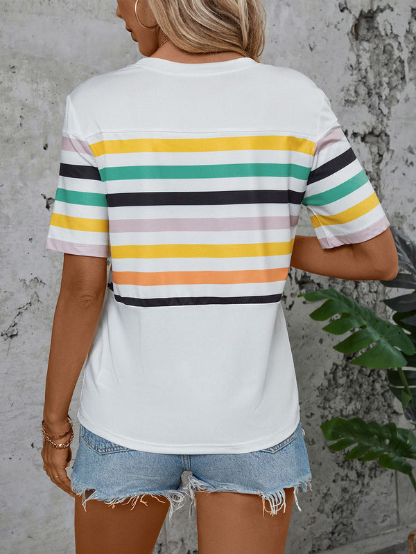 Kya Striped Round Neck Short Sleeve T-Shirt