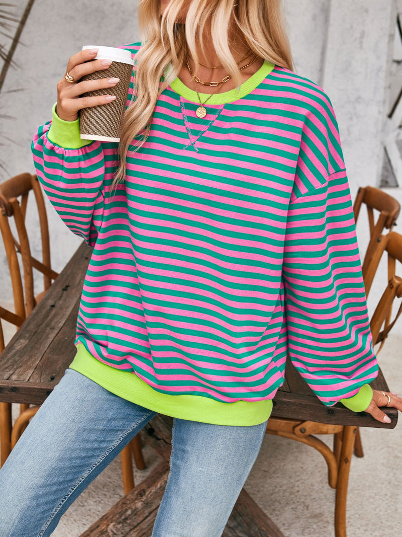 Finn Contrast Striped Long Sleeve Sweatshirt